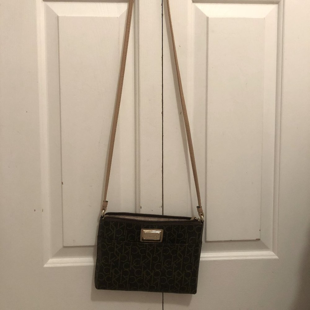 Calvin Klein cross body bag, brown/tan
